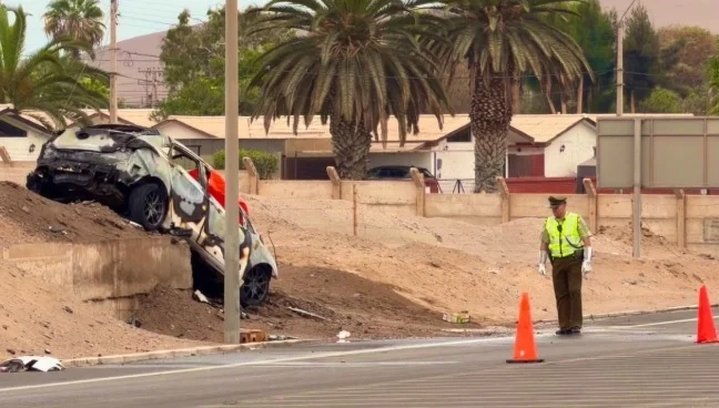Tragedia: Un muerto calcinado dejó en accidente en avenida de salida sur de Arica 